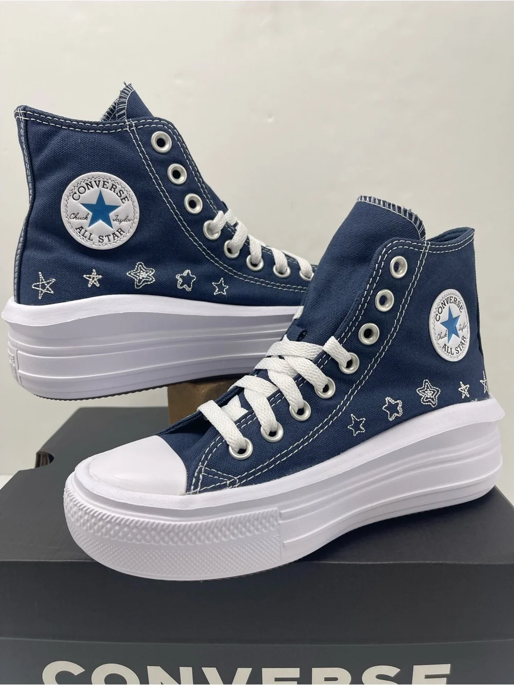 Converse WMNS CTAS MOVE HI NAVY/NAVY/WHITE A15571C Platform Sneakers